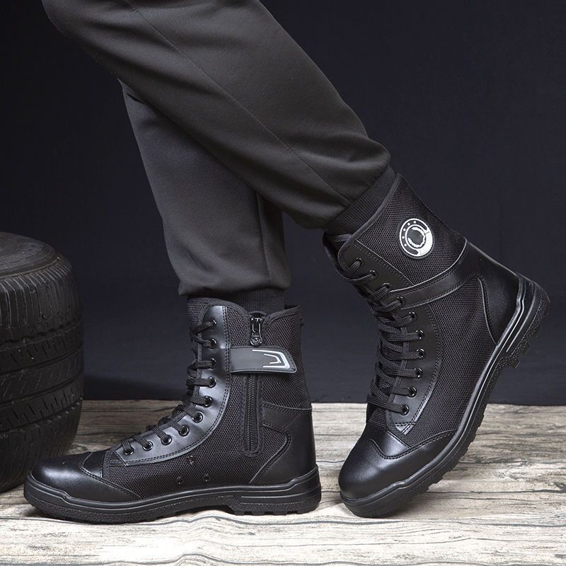 Security Shoes Zipper Martin Boots Mountaineering Shoes Security Boots Workwear Boots Mesh Labor Protection Women'S Fire Fighting Summer Boots Men - Image 4